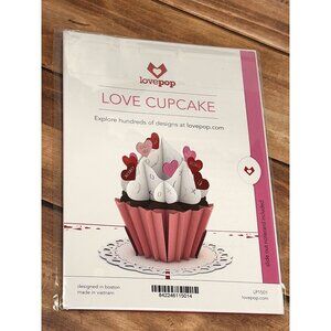 LOVEPOP LOVE CUPCAKE LP1501 POP UP CARD WITH SLIDE OUT NOTE CANDY HEARTS